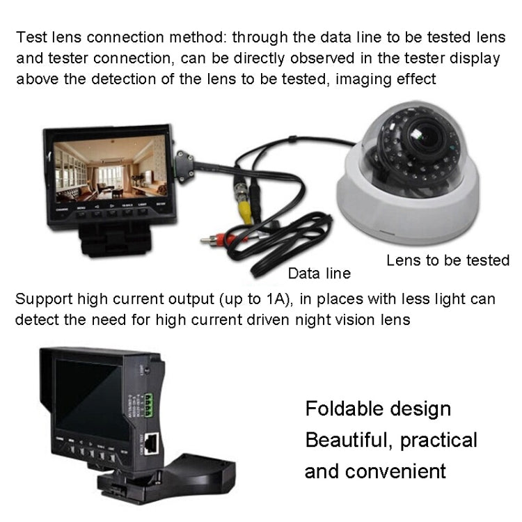 JSK-4300B 4.3 inch Handheld 12V Output Network Cable Monitoring Tester
