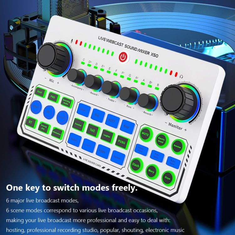 X50 Bluetooth RGB LED Live Sound Card With OTG Port Interface