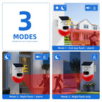 Infrared Motion Detector Solar Outdoor PIR Wireless Strobe Siren Detector Sound Alarm