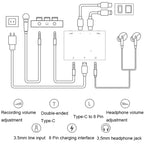 2 In 1 8 Pin+Type-C/USB-C Stereo Dual Channel Sound Card Live Converter