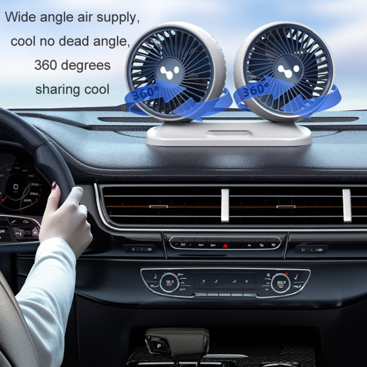 12v/24v Car Fan USB Interface Powerful Double Head Electric Fan
