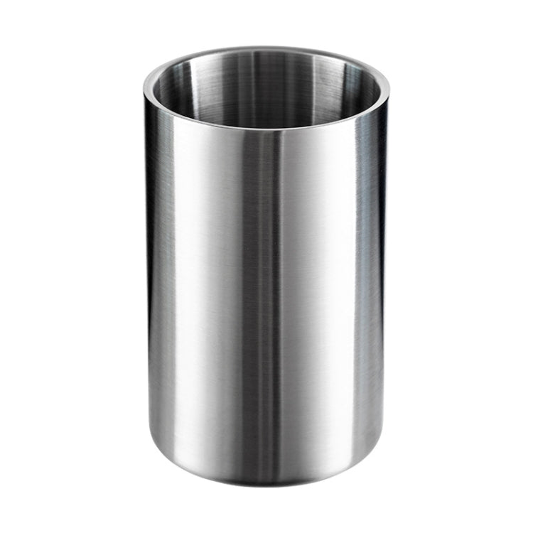 Large Capacity Thickened Stainless Steel Round Ice Bucket Bar Double-Layer Champagne Beer Barrel