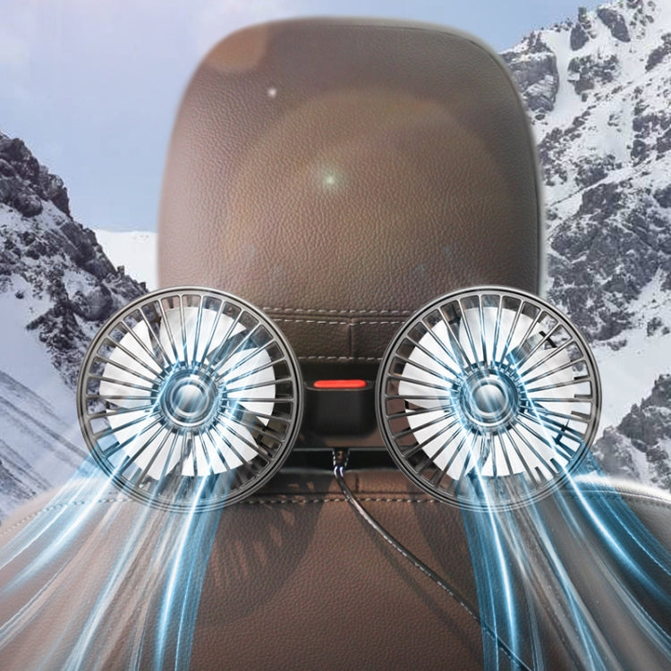 5V 2A Car Rear Seat Back USB Interface Powerful Double-headed Fan