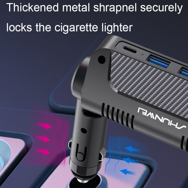 SHUNWEI SD-1920 120W PD18W+5A 3-Port USB Car Multifunctional Rotatable Fast Charger