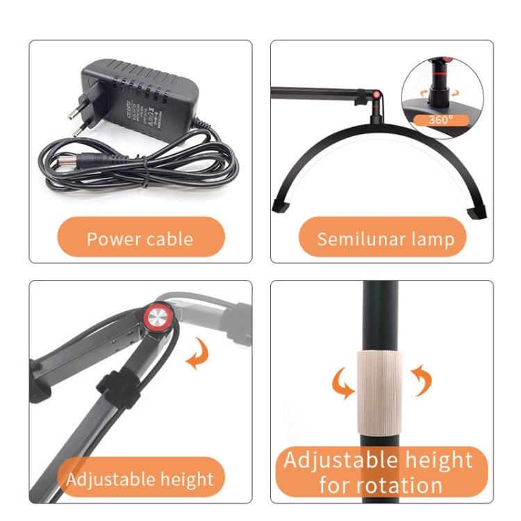 LED Half Moon Beauty Lamp Manicure Eyebrow Tattoos Eyelash Fill Light