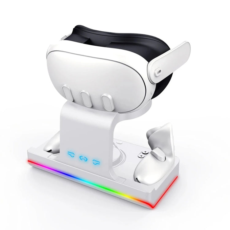 For Meta Quest 3 Headset Charging Base with Dazzle Lights VR Grip Charging Stand