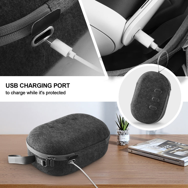 JYS-MQ018 For Apple Vision Pro / Meta Quest 3 VR Glasses Storage Bag Anti-fall and Anti-scrape Portable Bag