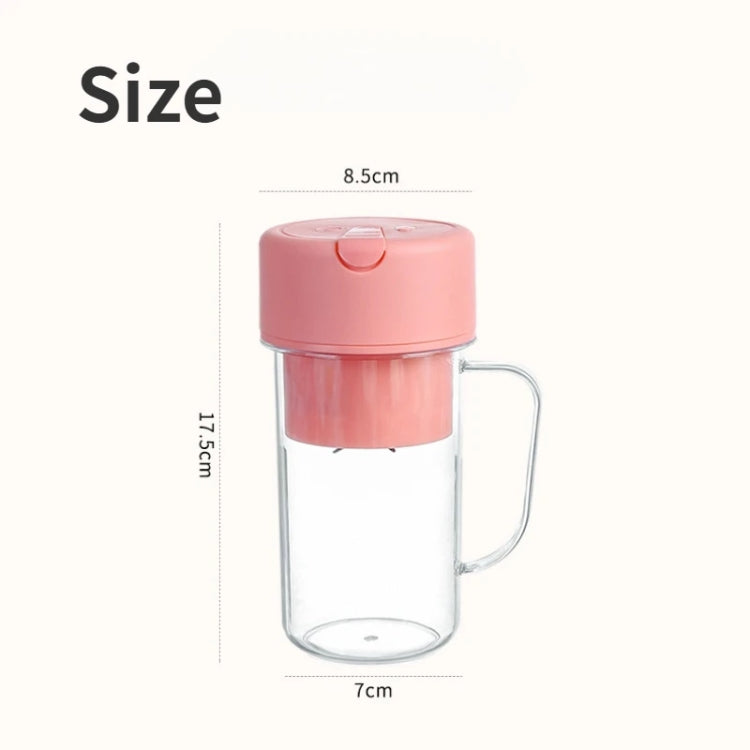 420ml 6 Blades Straw Juice Cup USB Charging Portable Fruit Juicer Smoothie Maker