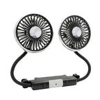 Car Double-head Hose Seat Fan with Light