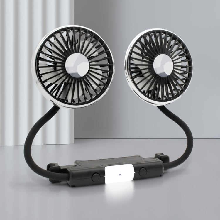 Car Double-head Hose Seat Fan with Light