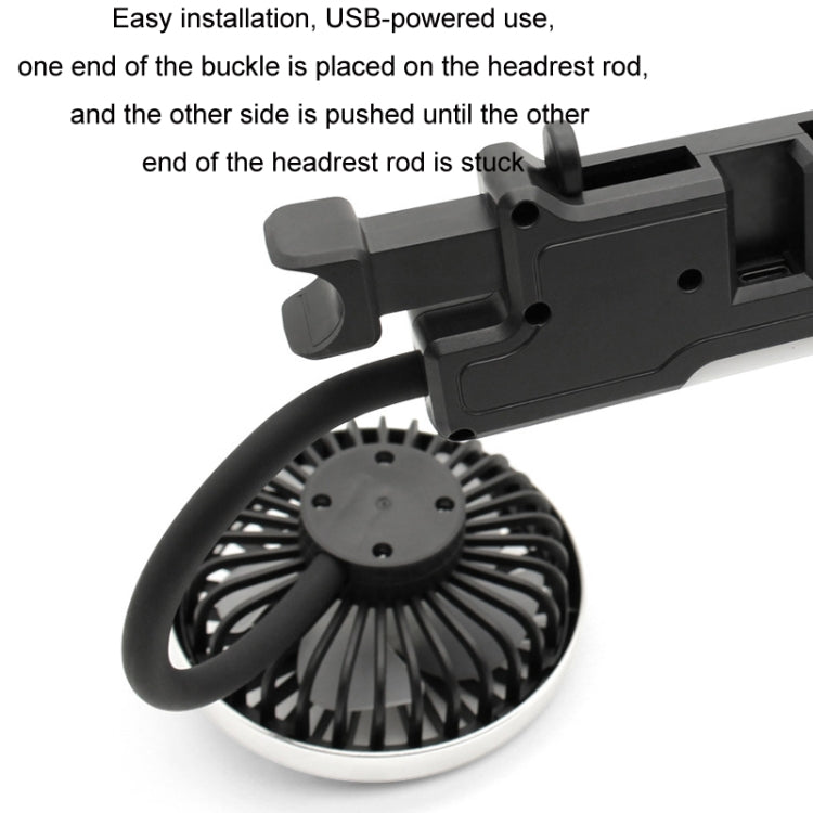 Car Double-head Hose Seat Fan with Light