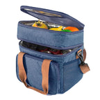 Double Layer Insulated Lunch Bag Large Capacity Food Cooler Bag with Shoulder Strap