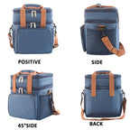 Double Layer Insulated Lunch Bag Large Capacity Food Cooler Bag with Shoulder Strap
