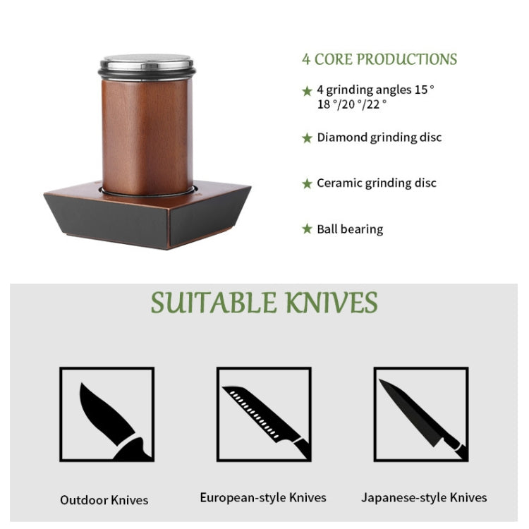 Rolling Knife Sharpener Wooden Roller Knife with Magnetic Angle 15/18/20/22 Degrees