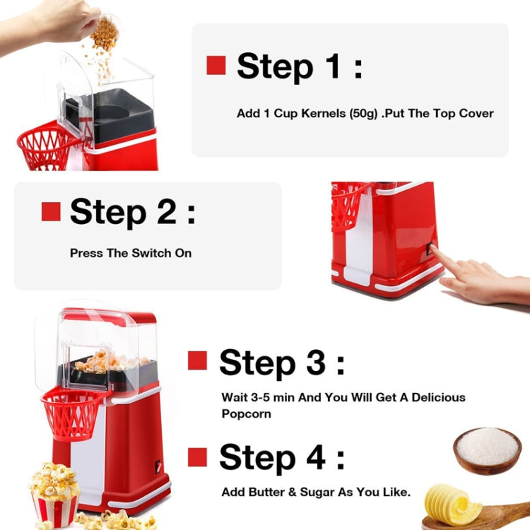 1200W Basket Popcorn Machine Electric Automatic Corn Popper