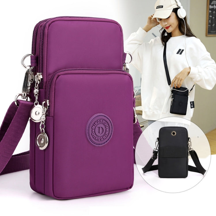Crossbody Mobile Phone Bag Vertical Wallet Arm Bag With Headphone Hole