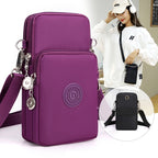 Crossbody Mobile Phone Bag Vertical Wallet Arm Bag With Headphone Hole