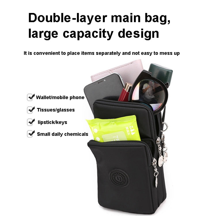 Crossbody Mobile Phone Bag Vertical Wallet Arm Bag With Headphone Hole