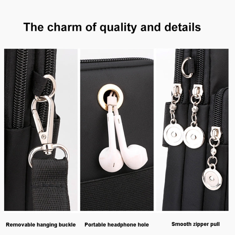 Crossbody Mobile Phone Bag Vertical Wallet Arm Bag With Headphone Hole