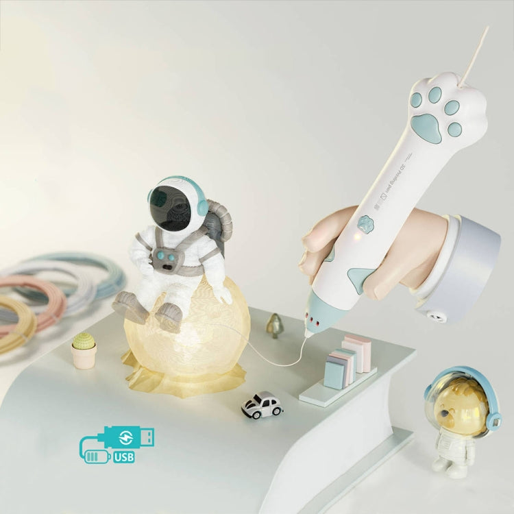 Cat Claw USB Charging Low Temperature 3D Printing Pen Children DIY Graffiti 3D Painting Pen