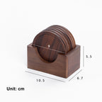 6pcs /Set Walnut Coaster Wooden Tea Ceremony Tray Coffee Cup Solid Wood Insulation Pad