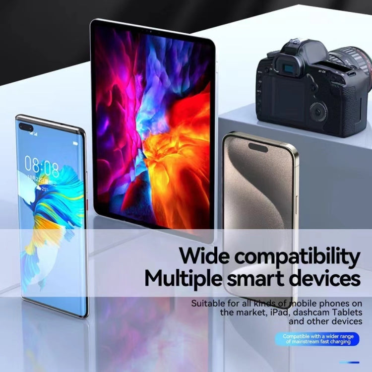 4-In-1 120W Multifunctional USB Retractable Dual-Line Digital Display Car Fast Charger