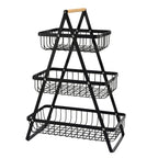 3-Layer Handheld Fruit Basket Removable Living Room Kitchen Bread Snacks Storage Basket