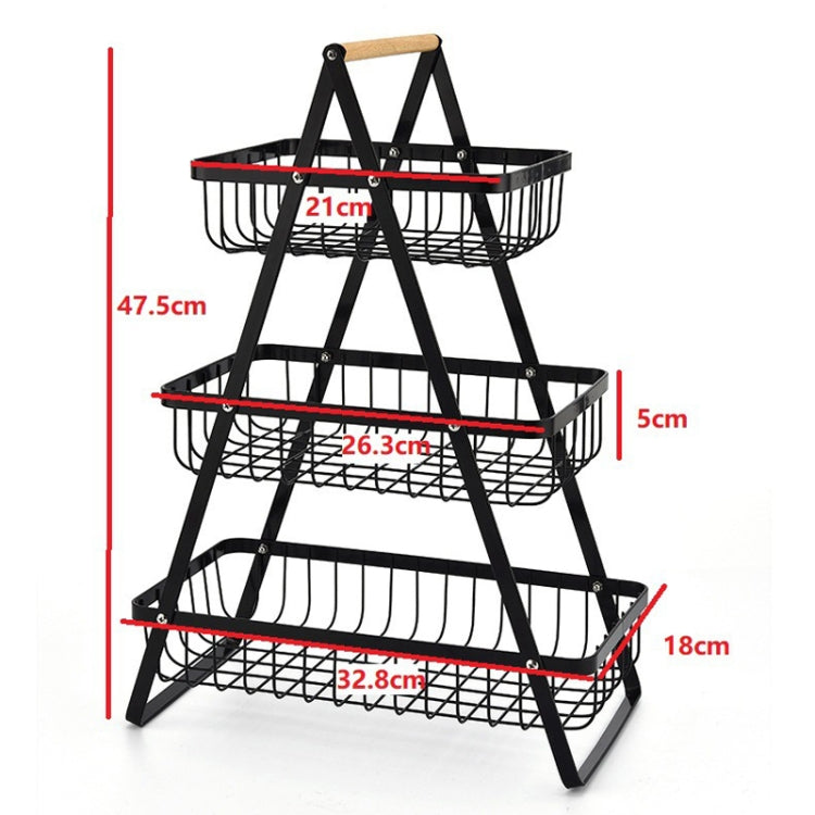 3-Layer Handheld Fruit Basket Removable Living Room Kitchen Bread Snacks Storage Basket