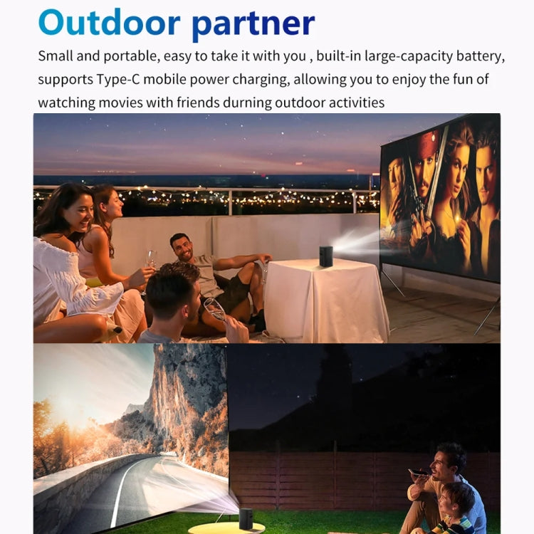 TOUMEI C900 Outdoor Portable Built-In Battery 4K HD Home Music Projector