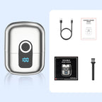 Double Ring Magnetic Electric Shaver Travel Portable Rechargeable Full Body Washable Men Razor