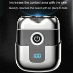 Double Ring Magnetic Electric Shaver Travel Portable Rechargeable Full Body Washable Men Razor