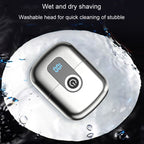 Double Ring Magnetic Electric Shaver Travel Portable Rechargeable Full Body Washable Men Razor