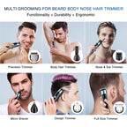 6 in 1 Men Waterproof Electric Hair Trimmer Kit Nose Trimmer, Mustache Trimmer Body Shaver
