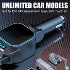 Dual Retractable Cable Car Charger Automobile Bluetooth MP3 Player