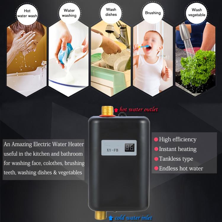 3000W Small Tankless Electric Water Heater For Kitchen Bathroom
