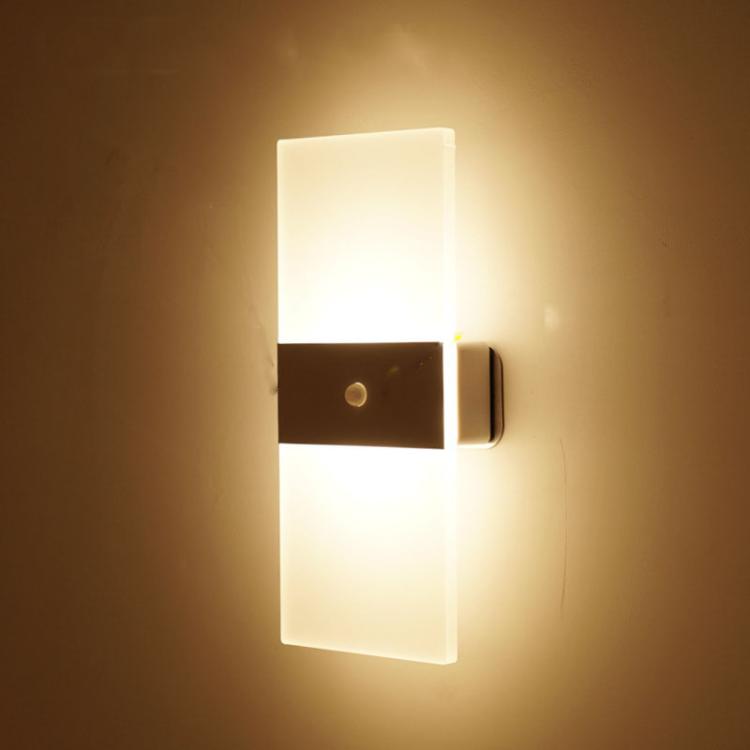 Magnetic Acrylic Smart Induction Night Light Rechargeable Wall Lamp Bedroom Bedside Lamp
