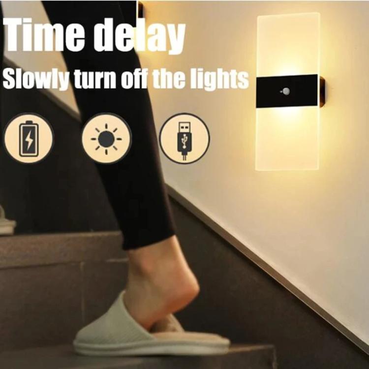 Magnetic Acrylic Smart Induction Night Light Rechargeable Wall Lamp Bedroom Bedside Lamp