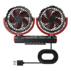 F7201 Car Foldable Rotating USB Dual-Head Fan