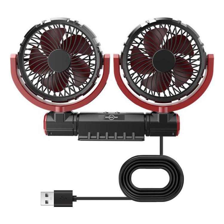 F7201 Car Foldable Rotating USB Dual-Head Fan