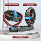 F7201 Car Foldable Rotating USB Dual-Head Fan