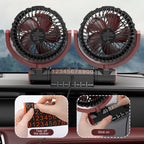 F7201 Car Foldable Rotating USB Dual-Head Fan