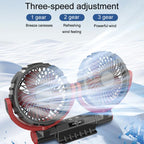 F7201 Car Foldable Rotating USB Dual-Head Fan