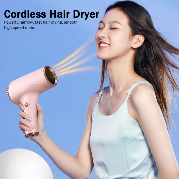 Rechargeable Wireless Hair Dryer Negative Ion Hot and Cold Wind Versatile Hairdressing Tools