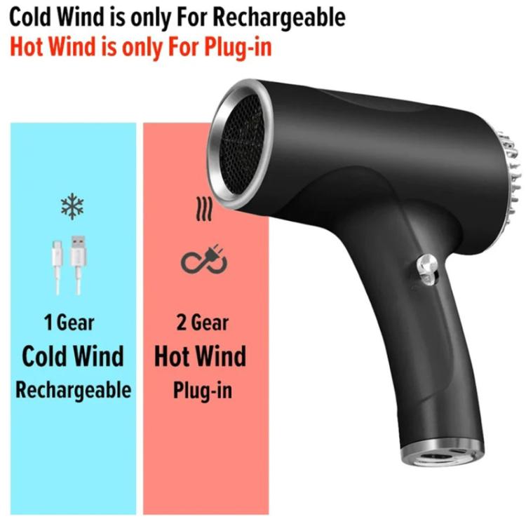 Rechargeable Wireless Hair Dryer Negative Ion Hot and Cold Wind Versatile Hairdressing Tools