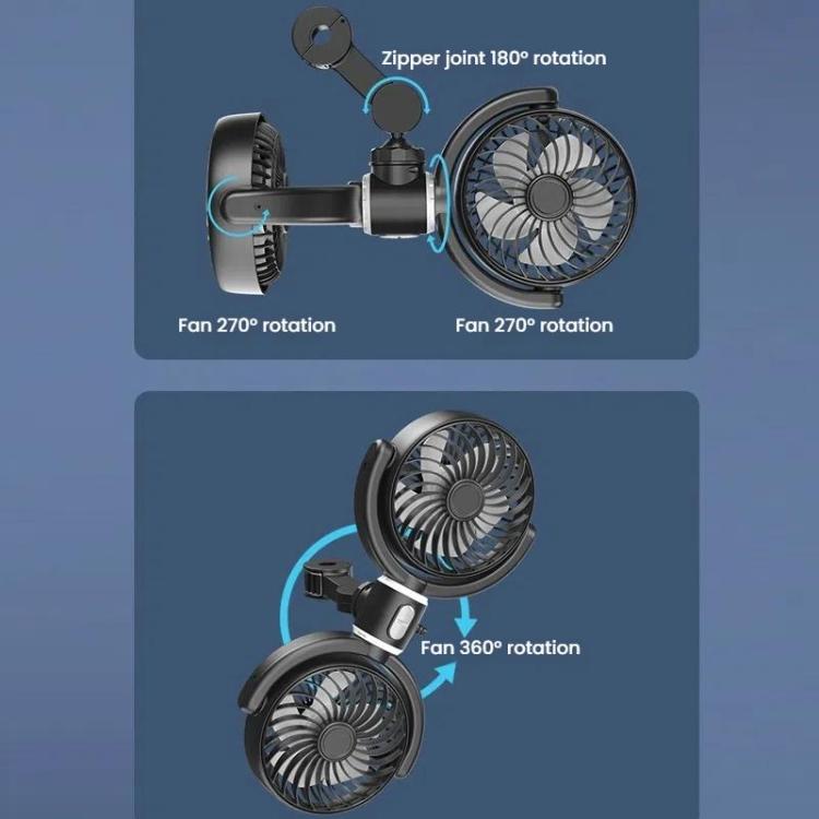 Car Brushless Motor Rear Headrest USB Double Head Fan