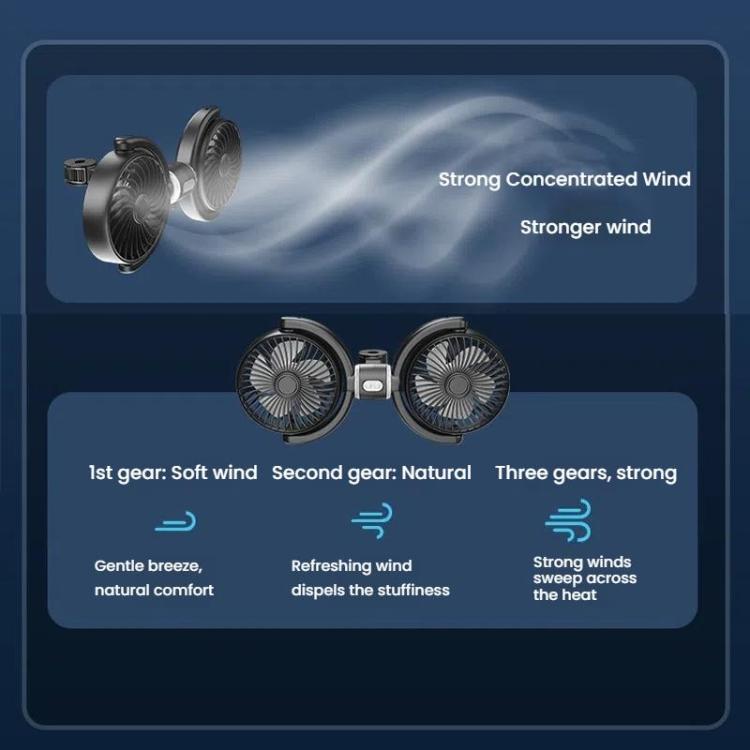 Car Brushless Motor Rear Headrest USB Double Head Fan