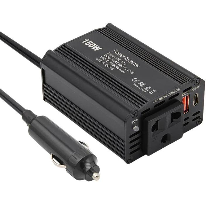150W PD20W QC3.0 Fast Charging Car Inverter Car Cigarette Lighter Power Supply Adapter