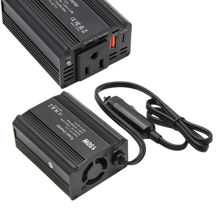 150W PD20W QC3.0 Fast Charging Car Inverter Car Cigarette Lighter Power Supply Adapter