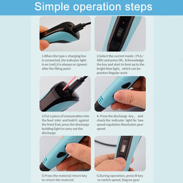 3D Printing Pen Kids Education Drawing DIY Doodle Stereoscopic Drawing 3D Pen