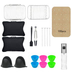 Air Fryer Accessories Set Airfryer Mold Liner Reusable Oven Grill Baking Rack